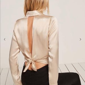 Reformation Easton Silk Top